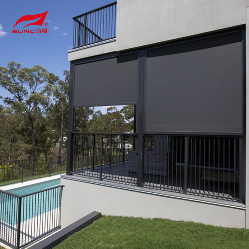 Electric Outdoor Roller Blinds Sunshade Window Waterproof