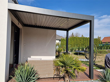 New feedback from Hungary. Grey pergola with white louver