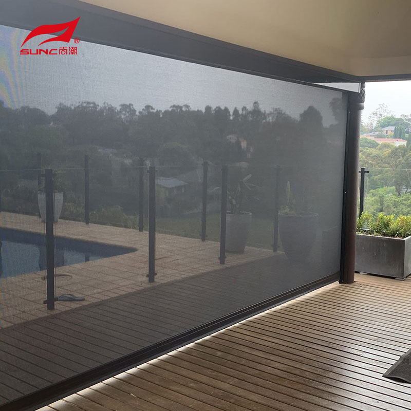 Motorized Outdoor Roller Blinds Window Shade Waterproof Patio Electric Zip Screen Blinds