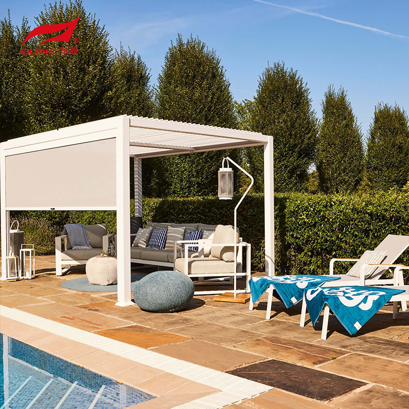 12" X 10" Motorized Aluminum Pergola Waterproof Socket RGB Light For Garden Decoration