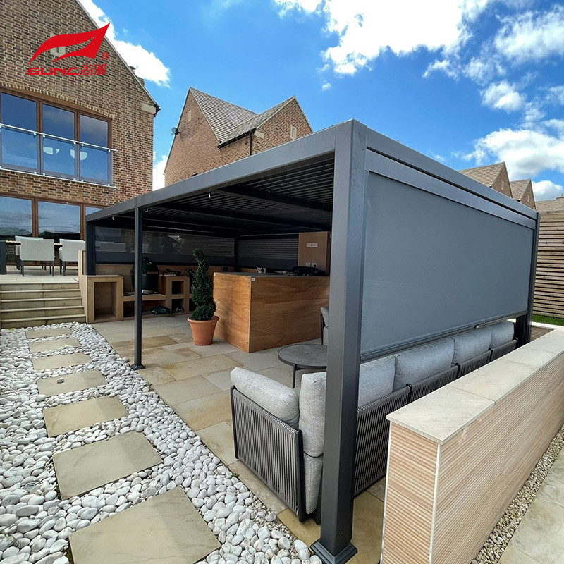 12" X 10" Motorized Aluminum Pergola Waterproof Socket RGB Light For Garden Decoration