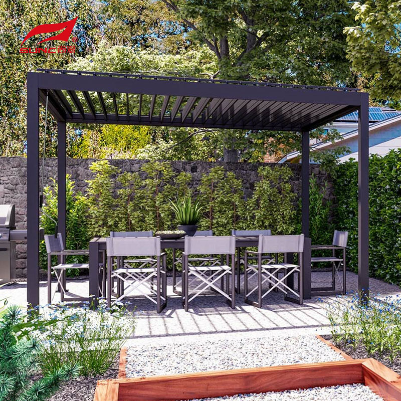 12" X 10" Motorized Aluminum Pergola Waterproof Socket RGB Light For Garden Decoration