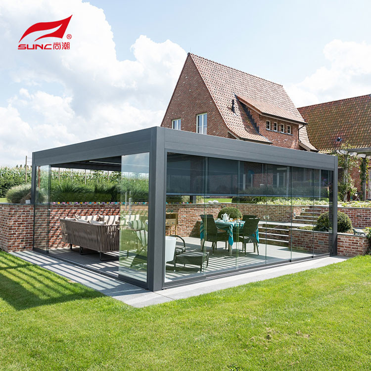 12" X 10" Motorized Aluminum Pergola Waterproof Socket RGB Light For Garden Decoration