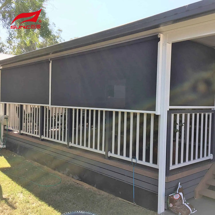 Window Outdoor Roller Blinds Waterproof Patio External Pergola Motorised Zipscreen Blinds