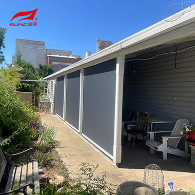 Zip Screen Motorized Outdoor Roller Blinds Window Shade Waterproof For Patio