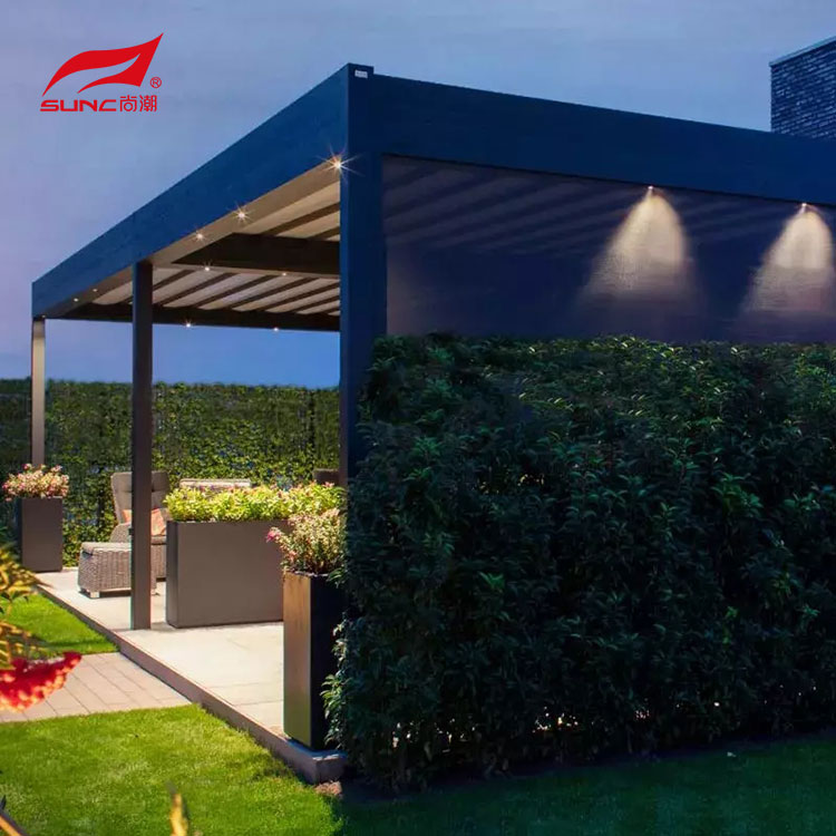 3 X 3 Motorized Aluminum Pergola Waterproof Garden Pergola Patio With Outdoor Blinds