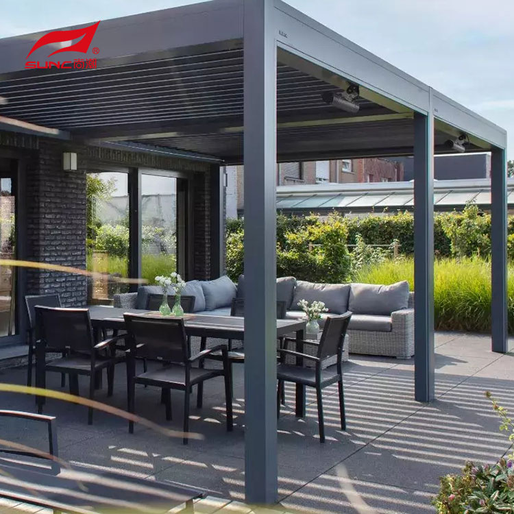 3 X 3 Motorized Aluminum Pergola Waterproof Garden Pergola Patio With Outdoor Blinds