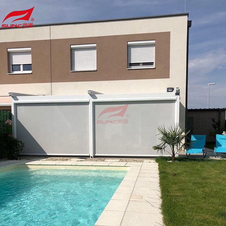 Window Outdoor Roller Blinds Waterproof Patio External Pergola Motorised Zipscreen Blinds