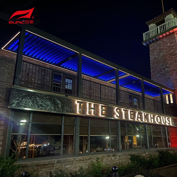 SUNC 9x6 Grey Aluminium Pergola Motorized Louvred Roof Patio With Zip Screen Blinds