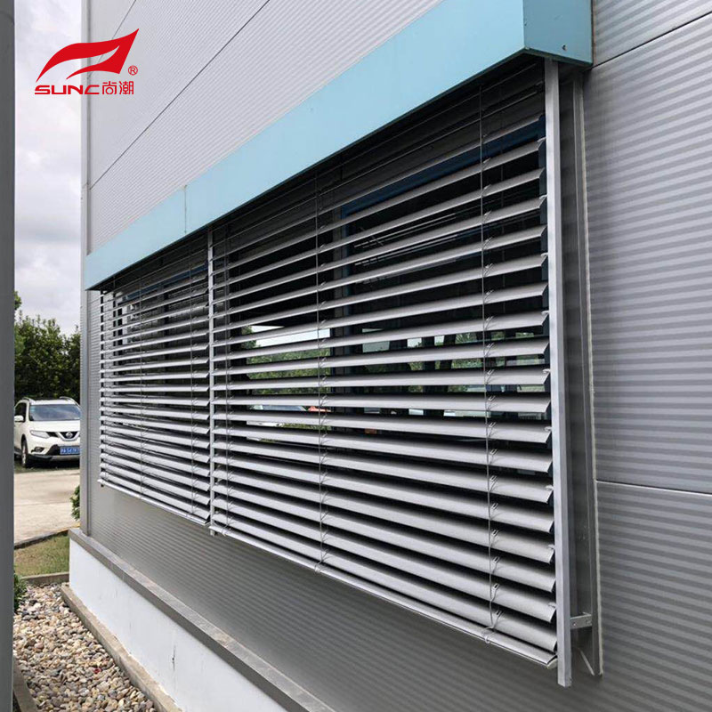 Wifi Smart Automatic CR80 Cable Guide Side Channel External Louvre Blind