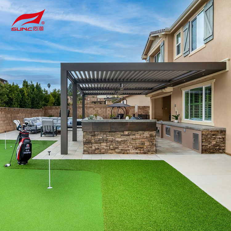 10" X 12" Motorized Aluminum Pergola Outdoor Patio Louvered Pergola