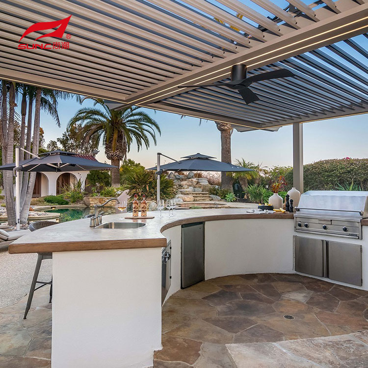 10" X 12" Motorized Aluminum Pergola Outdoor Patio Louvered Pergola