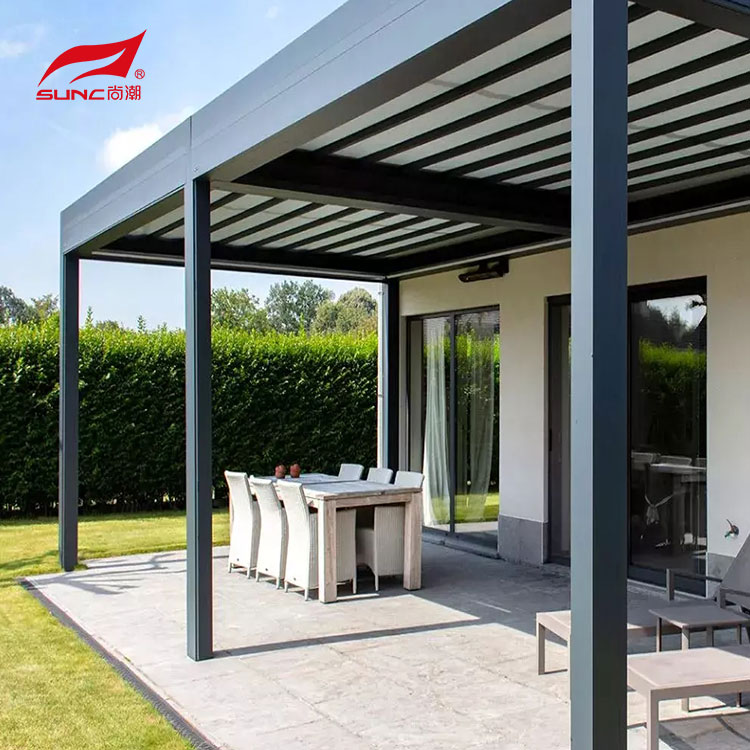 3 X 3 Motorized Aluminum Pergola Waterproof Garden Pergola Patio With Outdoor Blinds