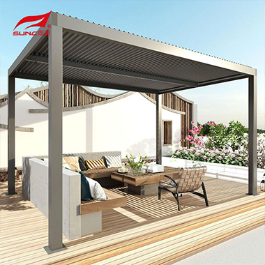 3 X 3 Motorized Aluminum Pergola Waterproof Garden Pergola Patio With Outdoor Blinds