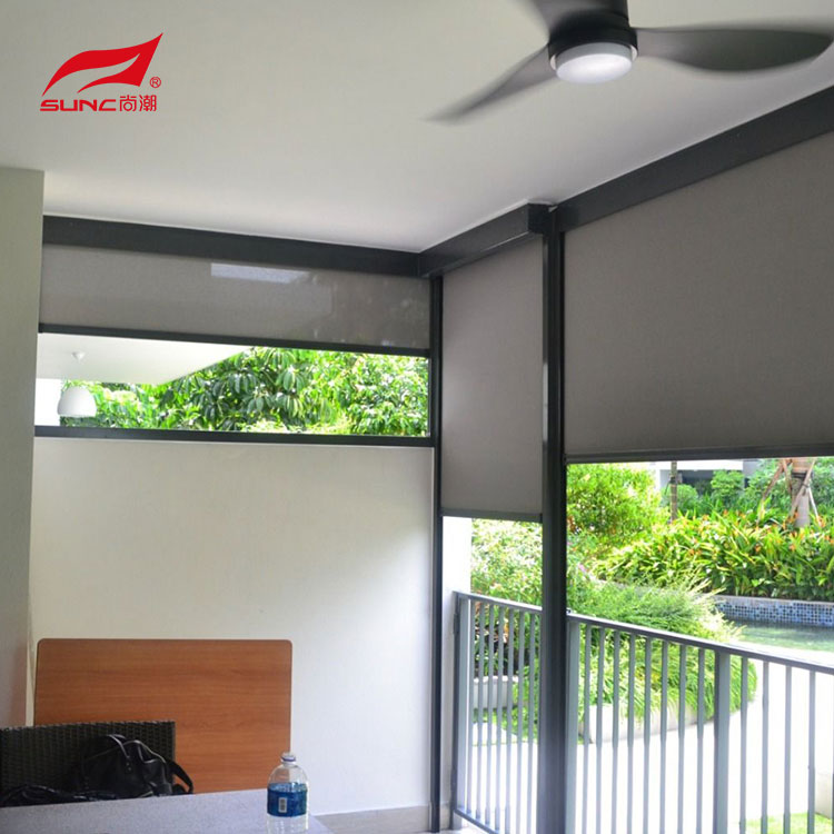 Smart Motorized Zip Track Blinds Outdoor Windproof Rainproof
