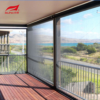 Motorized Outdoor Roller Blinds Window Shade Waterproof Patio Electric Zip Screen Blinds