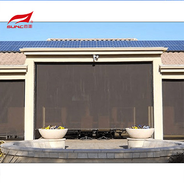 Motorized Outdoor Roller Blinds Waterproof Patio Window Sunshade Zip Track Blinds