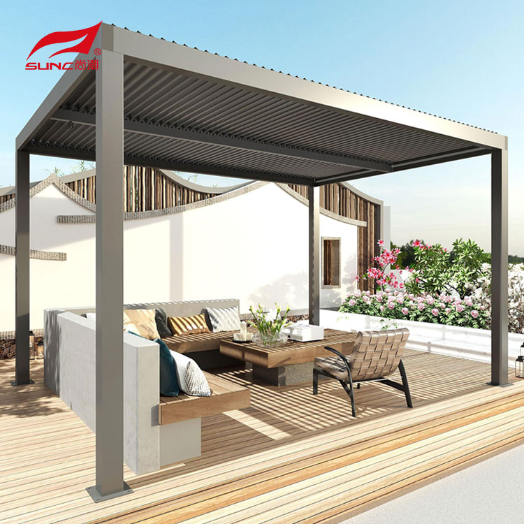 3 X 3 Motorized Aluminum Pergola Waterproof Garden Pergola Patio With Outdoor Blinds