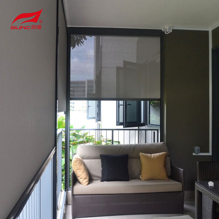 Smart Motorized Zip Track Blinds Outdoor Windproof Rainproof