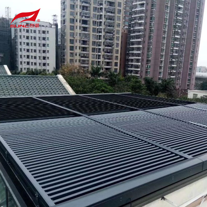 Aluminium sliding louver shutter KS90 with top and bottom track